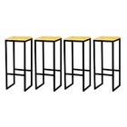 Banqueta Rustico Industrial Madeira Natural 4un