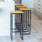 Banqueta Rustico Industrial Madeira Natural 4un