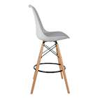 Banqueta Saarinen Branca - Base De Madeira Naturalê