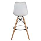 Banqueta Saarinen Branca - Base De Madeira Naturalê