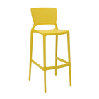 Banqueta Safira Alta Bar Amarela em Polipropileno e Fibra de
