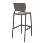 Banqueta Safira Alta Bar Camurça em Polipropileno e Fibra de