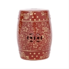 Banqueta Seat Garden Dourado E Vermelho - Or Design