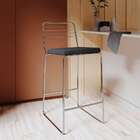 Banqueta Serena Pu Preta E Cromado