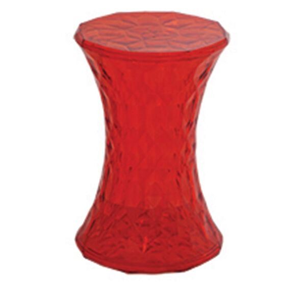Banqueta Sit Garden De Acrilico Vermelho 31cm X 31cm X 46 5c