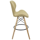 Banqueta Slim Eiffel Wood Estofada - Bege