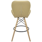 Banqueta Slim Eiffel Wood Estofada - Bege