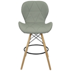 Banqueta Slim Eiffel Wood Estofada - Cinza - Sala Cozinha Esc