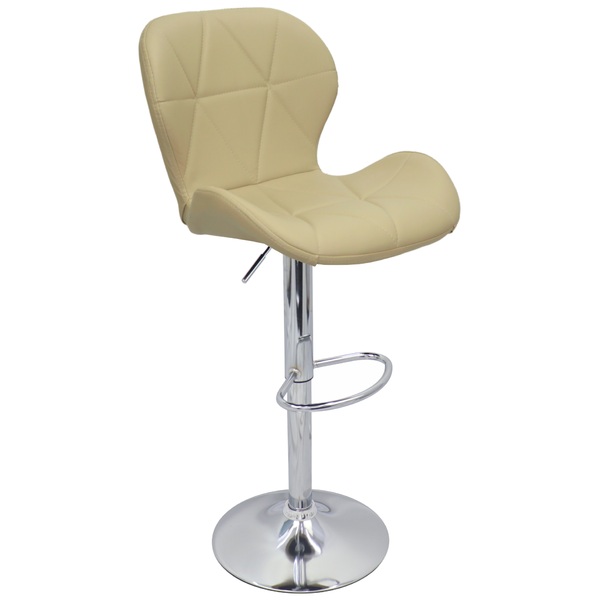 Banqueta Slim Estofada Giratória C/ Regulagem - Bege