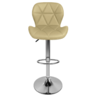 Banqueta Slim Estofada Giratória C/ Regulagem - Bege - Casa A