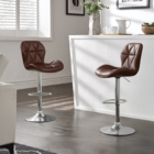 Banqueta Slim Estofada Giratória C/ Regulagem - Café - Casa A