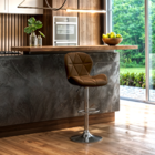 Banqueta Slim Estofada Giratória C/ Regulagem - Café - Casa A