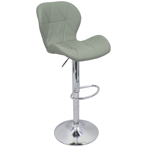 Banqueta Slim Estofada Giratória C/ Regulagem - Cinza