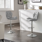 Banqueta Slim Estofada Giratória C/ Regulagem - Cinza - Casa