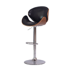 Banqueta Smile Preta Base Cromada