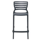 Banqueta Sofia Alta Grafite Em Polipropileno E Fibra De Vidro