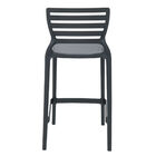 Banqueta Sofia Alta Grafite Em Polipropileno E Fibra De Vidro