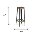 Banqueta Stock Renar Cor Grafite Rustic Brown