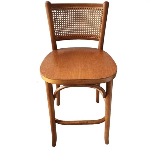 Banqueta Talita Madeira Encosto Palha Bancada Bistrô Cozinha
