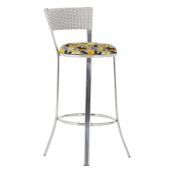 Banqueta Tc Zanutto Em Alumínio E Fibra Sintética Com Assento