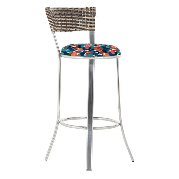 Banqueta Tc Zanutto Em Alumínio E Fibra Sintética Com Assento