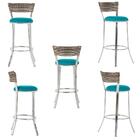 Banqueta Tc Zanutto Em Alumínio E Fibra Sintética Com Assento