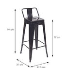 Banqueta Titan Com Encosto Bronze - Or Design