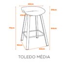 Banqueta Toledo Média - Branco