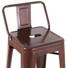 Banqueta Tolix Com Encosto - 76 Cm - Marrom Ferroso - Aço Cor