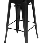 Banqueta Tolix Iron Aço Carbono Industrial - Preto