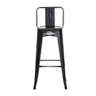 Banqueta Tolix Iron com Encosto Preto Vintage