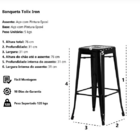 Banqueta Tolix Iron Design Industrial  76 Cm Aço Cozinha Bar