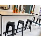 Banqueta Tolix Iron Design Industrial Preto Fosco 76 Cm Aço C