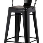 Banqueta Tolix Iron Francesinha Com Encosto Alto - Preta