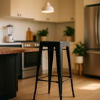 Banqueta Tolix Iron Industrial Preta