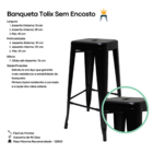 Banqueta Tolix Iron Industrial Preta