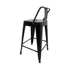 Banqueta Tolix Média Com Encosto Preta