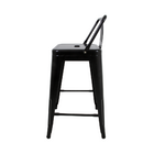 Banqueta Tolix Média Com Encosto Preta