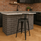 Banqueta Tolix Média Com Encosto Preta