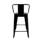 Banqueta Tolix Média Com Encosto Preta