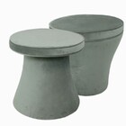 Banqueta Torre Veludo Cinzag 80x43x43cm