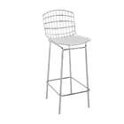 Banqueta Trama Branca E Cromado