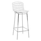 Banqueta Trama Cromada E Branca