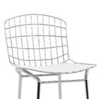 Banqueta Trama Cromada E Branca