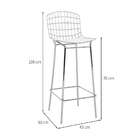 Banqueta Trama Cromada E Branca