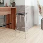 Banqueta Trama Cromada E Preta