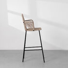 Banqueta Tropicália Com Estrutura Preta - Areia