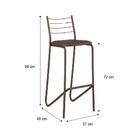 Banqueta Tubo Bronze Napa Marrom