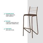 Banqueta Tubo Bronze Napa Marrom