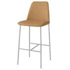 Banqueta Turquia Couro Bege Em Metal Champanhe